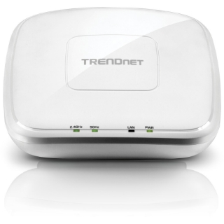 Picture of TRENDnet AC1750 Dual Band PoE Access Point, 1300Mbps WiFi AC+450 Mbps WiFi N, WDS Bridge, WDS Station, Repeater Modes, Band Steering, WiFi Traffic Shaping, IPv6, White, TEW-825DAP