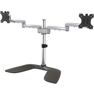 Picture of StarTech.com Dual Monitor Stand - Ergonomic Desktop Monitor Stand for up to 32 inch VESA Displays - Free-Standing Adjustable Mount -Silver