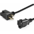 Picture of StarTech.com 1ft (0.3m) Short Extension Cord, NEMA 5-15P/R to NEMA 5-15R, 13A 125V, 16AWG, Black, Outlet Saver Power Extension Cable