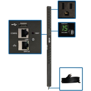 Picture of Tripp Lite PDU Monitored 1.4kW 120V 16 5-15R LX Platform Interface 0URM TAA