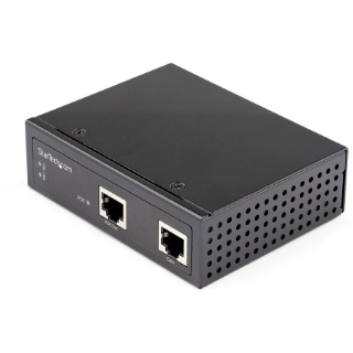 Picture of StarTech.com Industrial Gigabit PoE Injector - High Speed 90W 802.3bt PoE++ 48V-56VDC Ultra Power Over Ethernet/UPoE Injector -40C to +75C