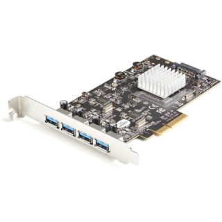 Picture of StarTech.com 4-Port USB PCIe Card - 10Gbps USB 3.1/3.2 Gen 2 Type-A PCI Express Expansion Card - 2 Controllers - 4xUSB - Windows/Mac/Linux