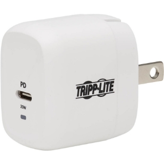 Picture of Tripp Lite USB-C Wall Charger Compact 1-Port GaN Technology, 20W PD 3.0 Charging, White