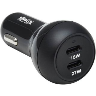 Picture of Tripp Lite USB Car Charger Dual-Port 45W Charging USB C 27W & 18W Black