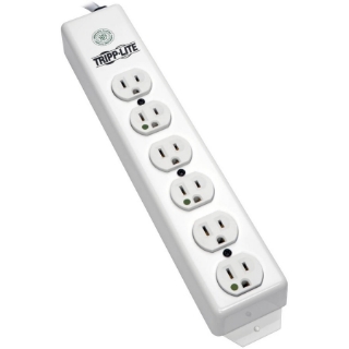 Picture of Tripp Lite Safe-IT Power Strip Hospital Medical Antimicrobial 120V 5-15R-HG 6 Outlet 1.5' Cord Metal