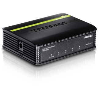 Picture of TRENDnet 5-Port Unmanaged 10/100 Mbps GREENnet Ethernet Desktop Plastic Housing Switch; 5 x 10/100 Mbps Ports; 1Gbps Switching Capacity; TE100-S5