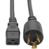 Picture of Tripp Lite 14ft Power Cord Extension Cable L6-20P to C19 for PDU/UPS Heavy Duty 20A 12AWG 12'