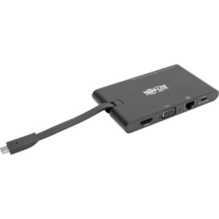 Picture of Tripp Lite USB C Docking Station HDMI VGA GbE PD Charging USB Hub 4K Black, USB-C, USB Type-C