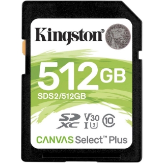 Picture of Kingston Canvas Select Plus 512 GB Class 10/UHS-I (U3) SDXC - 1 Pack