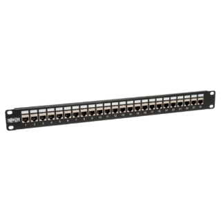 Picture of Tripp Lite 24-Port Shielded Cat6 Patch Panel Feed Through Rackmount RJ45 1URM TAA