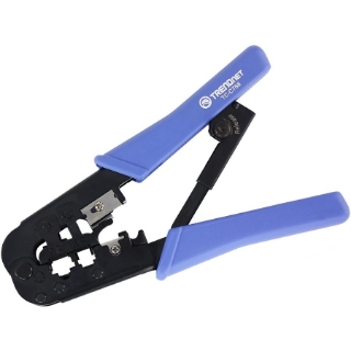 Picture of TRENDnet Crimping Tool, Crimp, Cut, And Strip Tool, For Any Ethernet or Telephone Cable, Built-In Cutter And Stripper, 8P-RJ-45 And 6P-RJ-12, RJ-11, All Steel Construction, Black, TC-CT68