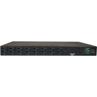 Picture of Tripp Lite PDU Metered ATS 120V 15A 5-15R 8 Outlet 2 5-15P Horizontal 1URM