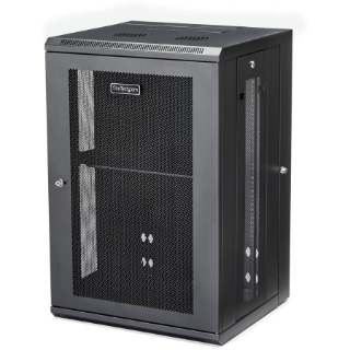 Picture of StarTech.com 18U 19" Wall Mount Network Cabinet - 16" Deep Hinged Locking Flexible IT Data Equipment Rack Vented Switch Enclosure w/Shelf