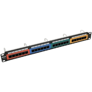 Picture of Tripp Lite 24-Port Cat5/Cat5e Patch Panel Color-Coded 110 RJ45 Ethernet 568B