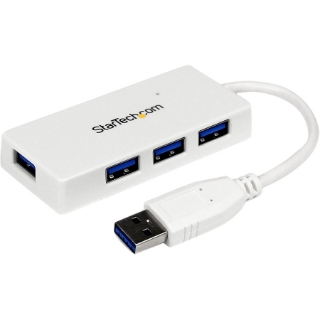 Picture of StarTech.com Portable 4 Port SuperSpeed Mini USB 3.0 Hub - White