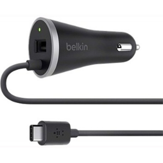 Picture of Belkin USB-C Car Charger with Hardwired USB-C Cable and USB-A Port