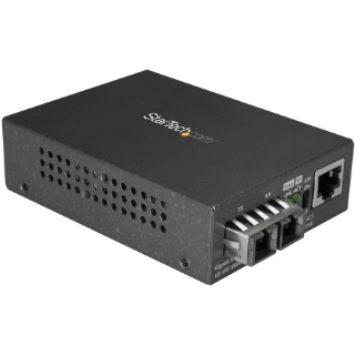 Picture of StarTech.com Multimode SC Fiber Ethernet Media Converter - 1000BASE-SX Gigabit Fiber Optic to Copper Bridge - 10/100/1000 Network - 550m