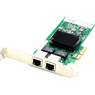 Picture of AddOn Intel I350T2 Comparable 10/100/1000Mbs Dual Open RJ-45 Port 100m PCIe x4 Network Interface Card