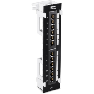 Picture of TRENDnet 12-Port Cat6 Unshielded Patch Panel, TC-P12C6V, Wall Mount, Included 89D Bracket, Vertical or Horizontal Installation, Compatible w/ Cat5e & Cat6 RJ45 Cabling, 110 IDC Type Terminal Blocks