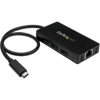 Picture of StarTech.com USB-C to Ethernet Adapter - Gigabit - 3 Port USB C to USB Hub and Power Adapter - Thunderbolt 3 Compatible