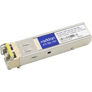Picture of AddOn Juniper Networks EX-SFP-1GE-LH-55.75 Compatible TAA Compliant 1000Base-DWDM 100GHz SFP Transceiver (SMF, 1555.75nm, 80km, LC, DOM)