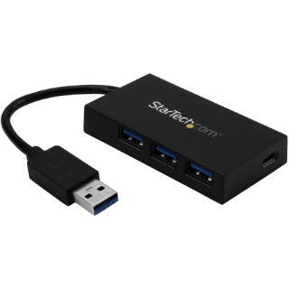 Picture of StarTech.com 4 Port USB 3.0 Hub - USB-A to USB-C & 3x USB-A SuperSpeed 5Gbps - Self or USB Bus Powered - USB 3.1 Gen 1 BC 1.2 Charging Hub