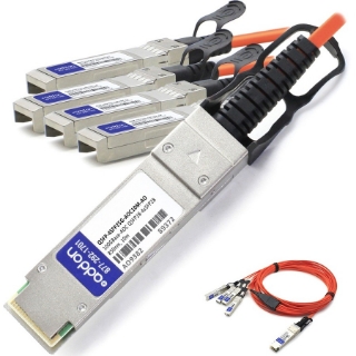 Picture of AddOn Cisco Compatible TAA Compliant 100GBase-AOC QSFP28 to 4xSFP28 Direct Attach Cable (850nm, MMF, 10m)