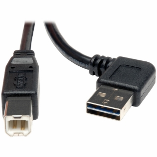 Picture of Tripp Lite 6ft USB 2.0 High Speed Cable Reversible Right / Left Angle A to B M/M