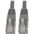 Picture of Tripp Lite Cat6 Cat5e Gigabit Molded Patch Cable RJ45 M/M 550MHz Gray 20ft