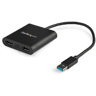 Picture of StarTech.com USB to Dual HDMI Adapter - USB to HDMI Adapter - USB 3.0 to HDMI - USB to HDMI Display Adapter - External Video Card - 4K