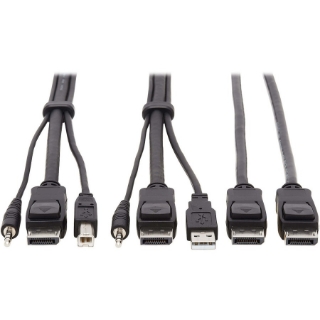 Picture of Tripp Lite Dual DisplayPort KVM Cable Kit 4K USB 3.5 mm Audio 3xM/3xM 6ft