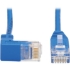 Picture of Tripp Lite Cat6 Ethernet Cable Down Right Angled Slim Molded M/M Blue 5ft