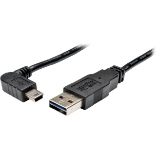 Picture of Tripp Lite 3ft USB 2.0 High Speed Cable Reversible A to Right Angle 5Pin Mini B M/M