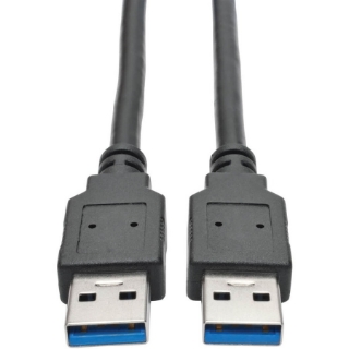 Picture of Tripp Lite 3ft USB 3.0 SuperSpeed A/A Cable M/M 28/24 AWG 5 Gbps Black 3'