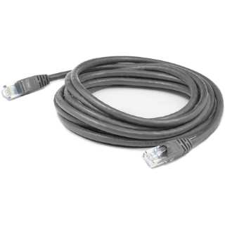 Picture of AddOn 15ft RJ-45 (Male) to RJ-45 (Male) Straight Gray Cat6A UTP PVC Copper Patch Cable