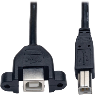 Picture of Tripp Lite 1ft Panel Mount USB 2.0 Extension Cable USB B to Panel Mount B Male / Female