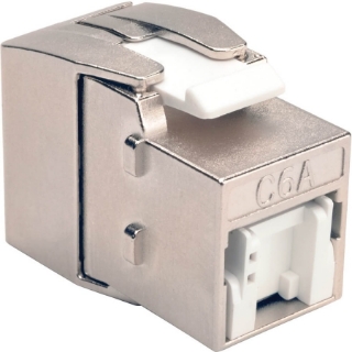 Picture of Tripp Lite Shielded Cat6a Keystone Jack with Dust Shutter, 180-Degree , Toolless