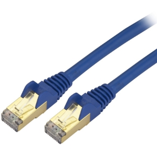 Picture of StarTech.com 10ft CAT6a Ethernet Cable - 10 Gigabit Category 6a Shielded Snagless 100W PoE Patch Cord - 10GbE Blue UL Certified Wiring/TIA