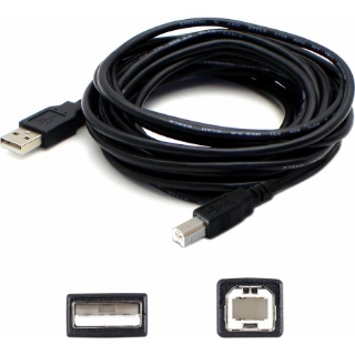 Picture of AddOn 6ft USB 2.0 (A) Male to USB 2.0 (B) Male Black Cable