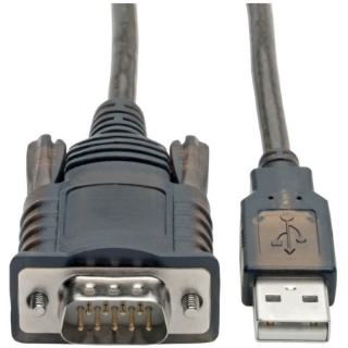 Picture of Tripp Lite RS232 to USB Adapter Cable with COM Retention (USB-A to DB9 M/M), FTDI, 5 ft.