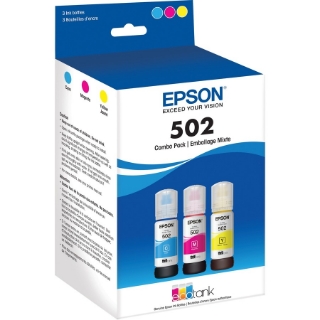 Picture of Epson T502, Multi-Color Ink Cartridges, C/M/Y 3-Pack