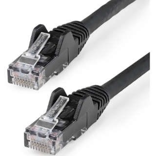 Picture of StarTech.com 25ft (7.6m) CAT6 Ethernet Cable, LSZH (Low Smoke Zero Halogen) 10 GbE Snagless 100W PoE UTP RJ45 Black Network Patch Cord ETL