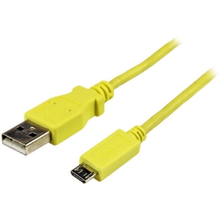 Picture of StarTech.com 1m Yellow Mobile Charge Sync USB to Slim Micro USB Cable for Smartphones and Tablets - A to Micro B M/M