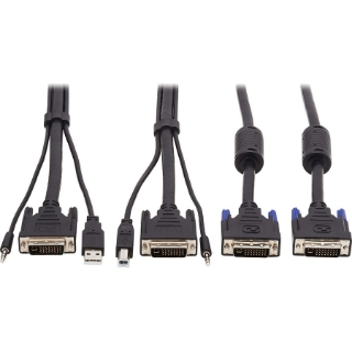 Picture of Tripp Lite Dual DVI KVM Cable Kit 3 in 1 DVI USB 3.5mm Audio 3xM/3xM 6ft