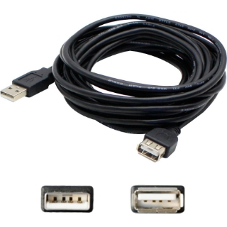 Picture of AddOn 5-Pack of 15ft USB 2.0 (A) Male to Female Black Cables