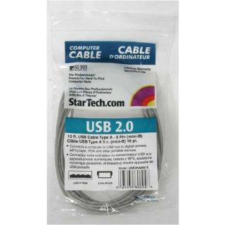 Picture of StarTech.com 10 ft USB 2.0 Cable - USB A to Mini B