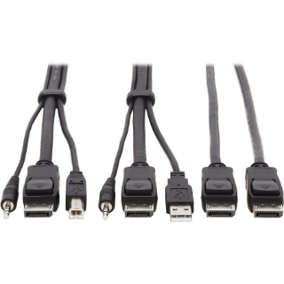 Picture of Tripp Lite Dual DisplayPort KVM Cable Kit 4K USB 3.5 mm Audio 3xM/3xM 10ft