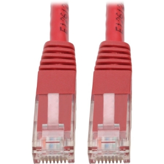 Picture of Tripp Lite Cat6 Cat5e Gigabit Molded Patch Cable RJ45 M/M 550MHz Red 10ft 10'