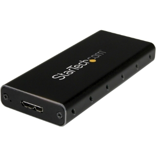 Picture of StarTech.com USB 3.1 Gen 2 (10Gbps) mSATA Drive Enclosure - Aluminum - Portable Data Storage for mSATA and mSATA Mini (Half-Size)