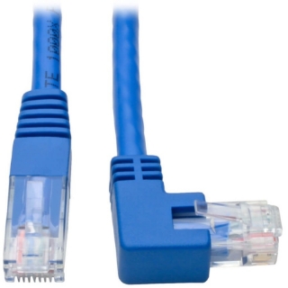 Picture of Tripp Lite Right-Angle Cat6 UTP Patch Cable (RJ45) - 1 ft., M/M, Gigabit, Molded, Blue
